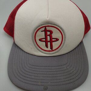 Houston Rockets Mitchell & Ness Trucker Hat Red White Snapback Cap NBA Retro